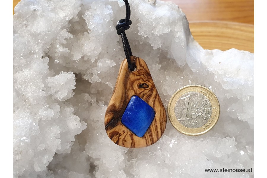 Anhänger Lapis Lazuli mit Olivenholz